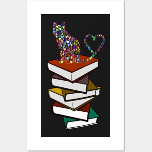 I Love Cats And Books Posters and Art